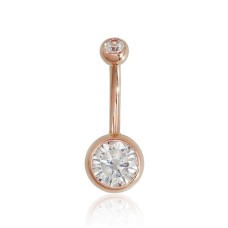 Gold Cubic Zirconia Belly Piercing “Juno Gold VIII”