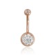 Gold Cubic Zirconia Belly Piercing “Juno Gold VIII”