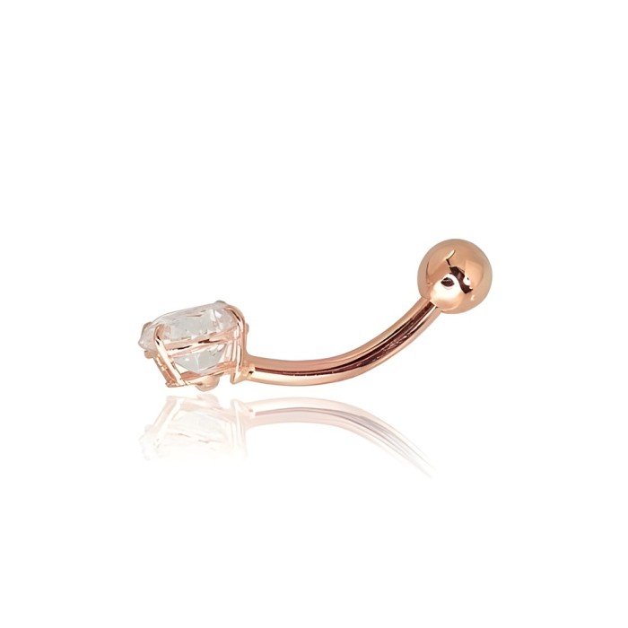 Gold Cubic Zirconia Belly Piercing “Juno Gold”