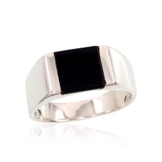 Men's Sterling Silver Onyx Ring “Bastian IV”