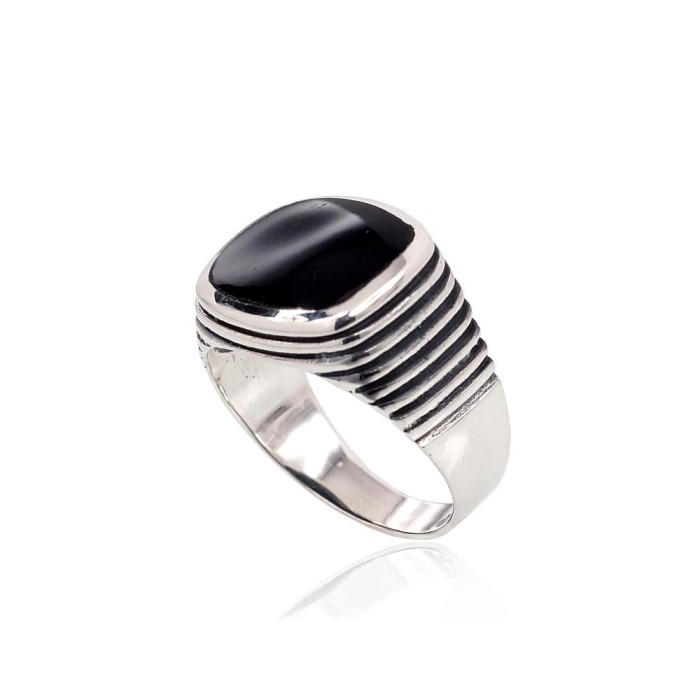 Men's Sterling Silver Onyx Ring “Maximilian V”