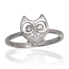 Sudraba gredzens ar cirkoniem „Owl“