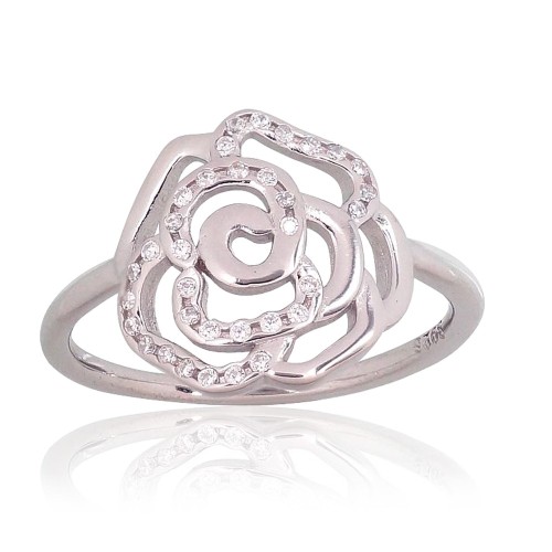 Sudraba gredzens ar cirkoniem „Rose III“