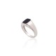Miesten hopeasormus onyksilla ”Obsidian”