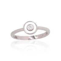 Sterling Silver Cubic Zirconia and Mother of Pearl Ring “Orbita II”