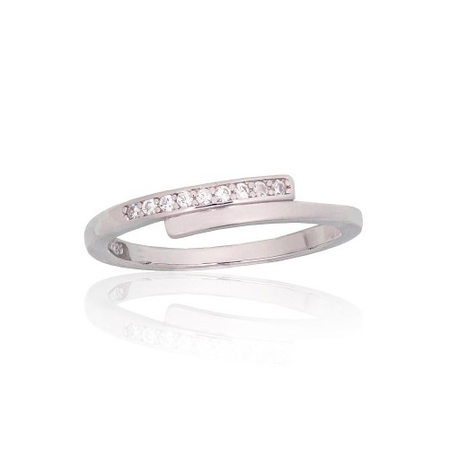Sterling Silver Cubic Zirconia Ring “Crystal Path VI”