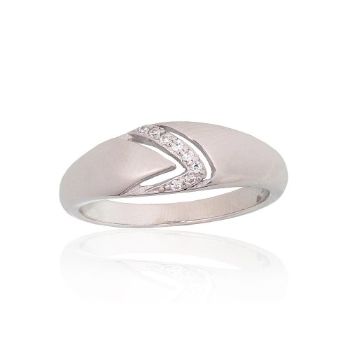Sterling Silver Cubic Zirconia Ring “Crystal Path V”