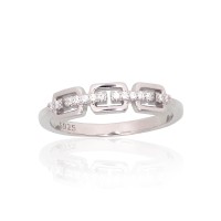 Sterling Silver Cubic Zirconia Ring “Crystal Geometry”