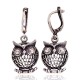 Sidabriniai auskarai su cirkoniais „Athena's Owl“