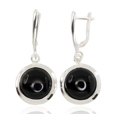 Hopeakorvakorut onyksilla ”Midnight Eye”