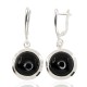 Hopeakorvakorut onyksilla ”Midnight Eye”