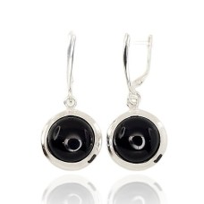 925 Sterling Silver Onyx Earrings “Midnight Eye II”