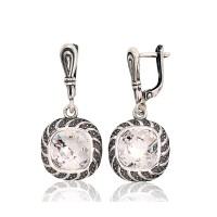 Серебряные серьги 925 пробы «Плетёный Свет»