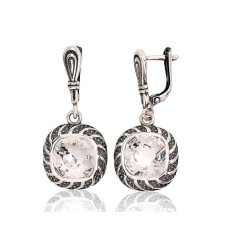 Серебряные серьги 925 пробы «Плетёный Свет»