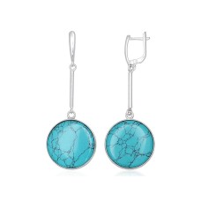 Hopeakorvakorut turkoosilla ”Turquoise Moon”