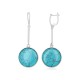 Hopeakorvakorut turkoosilla ”Turquoise Moon”
