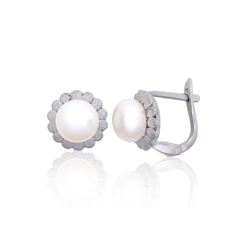 Sudraba auskari ar pērlēm „Pērļu gracioza II“