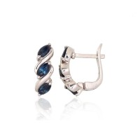925 Sterling Silver Sapphire Earrings “Infinity”