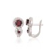 925 Sterling Silver Cubic Zirconia and Garnet Earrings “Sophie”