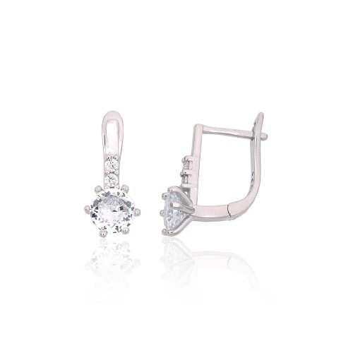 Серебряные серьги 925 пробы с цирконами «Юнона X»