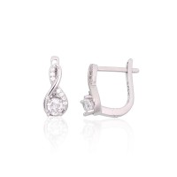 Серебряные серьги 925 пробы с цирконами «Лоза IV»