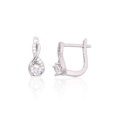 925 Sterling Silver Cubic Zirconia Earrings “Vine IV”