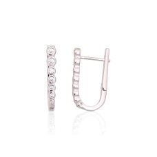 925 Sterling Silver Cubic Zirconia Earrings “Crystal Path III”