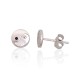 925 Sterling Silver Cubic Zirconia and Mother of Pearl Earrings “Yin Yang II”