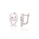 Lasten hopeakorvakorut emalilla ”Snow Hare”