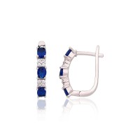 925 Sterling Silver Cubic Zirconia Earrings “Camellia VI”
