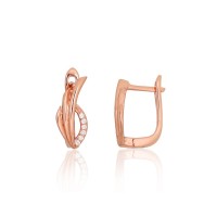 925 Sterling Silver Cubic Zirconia Earrings “Ribbon Waltz”