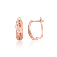 Серебряные серьги 925 пробы с цирконами «Адриана»