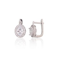 Серебряные серьги 925 пробы с цирконами «Ферро VII»
