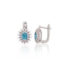 925 Sterling Silver Cubic Zirconia Earrings “Ferro V”