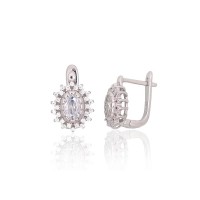 925 Sterling Silver Cubic Zirconia Earrings “Ferro IV”