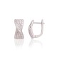 925 Sterling Silver Cubic Zirconia Earrings “Golden Sparks Ii”
