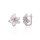 925 Sterling Silver Cubic Zirconia Earrings “Frost Petal II”