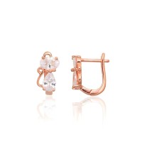 Bērnu sudraba auskari ar cirkoniem „Kaķis V“