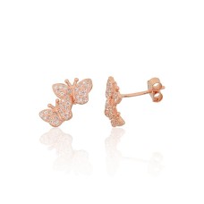 Lasten hopeakorvakorut zirkoneilla ”Butterfly Waltz”