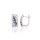 925 Sterling Silver Cubic Zirconia and Enamel Earrings “Sakura Frost”