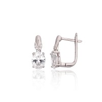 925 Sterling Silver Cubic Zirconia Earrings “Silver Mist”