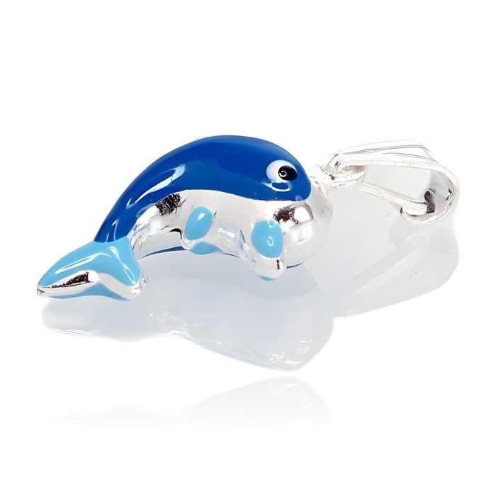 Sudraba kulons ar emalju „Dolphin II“