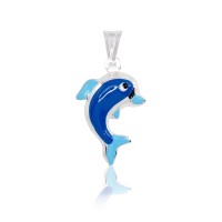 Sudraba kulons ar emalju „Dolphin II“