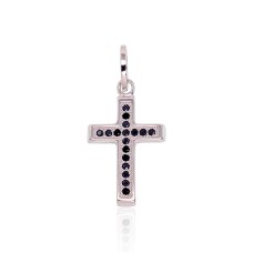 Sterling Silver Cubic Zirconia Cross Pendant “Sacred Cross III”