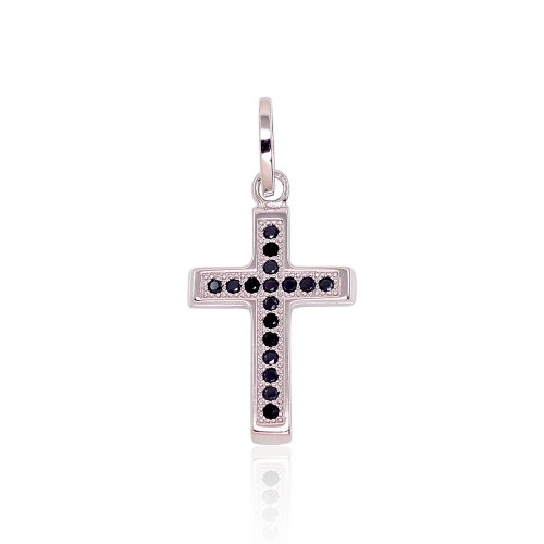 Hopeinen risti zirkoneilla ”Sacred Cross III”