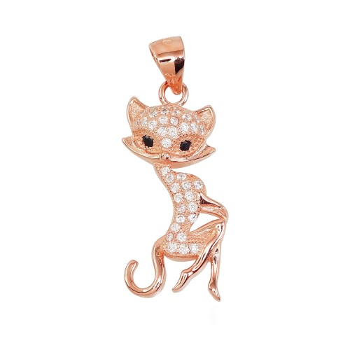 Sterling Silver Cubic Zirconia Pendant “Kitty II”
