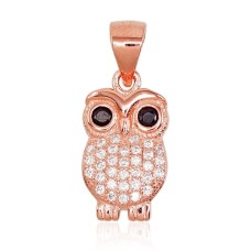 Sterling Silver Cubic Zirconia Pendant “Owl V”
