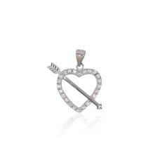 Sterling Silver Cubic Zirconia Pendant “Amor”