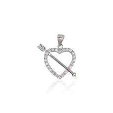 Sterling Silver Cubic Zirconia Pendant “Amor”