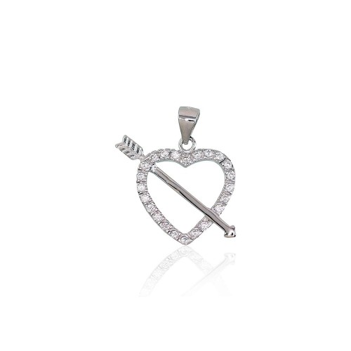 Sterling Silver Cubic Zirconia Pendant “Amor”